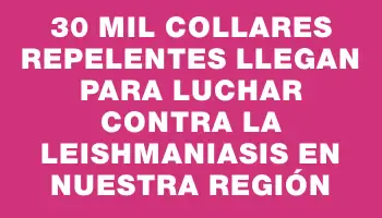 30 mil collares repelentes llegan para luchar contra la Leishmaniasis en nuestra región