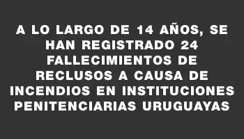 A lo largo de 14 años, se han registrado 24 fallecimientos de reclusos a causa de incendios en instituciones penitenciarias uruguayas