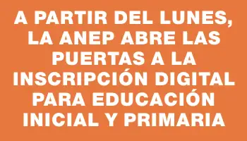 A partir del lunes, la Anep abre las puertas a la inscripción digital para Educación Inicial y Primaria