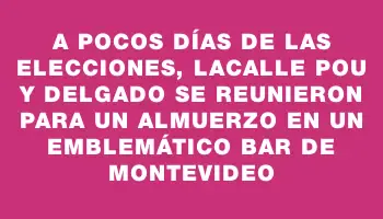 A pocos días de las elecciones, Lacalle Pou y Delgado se reunieron para un almuerzo en un emblemático bar de Montevideo