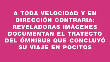 A toda velocidad y en dirección contraria: reveladoras imágenes documentan el trayecto del ómnibus que concluyó su viaje en Pocitos