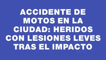 Accidente de motos en la ciudad: heridos con lesiones leves tras el impacto