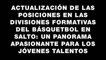 Actualización de las posiciones en las divisiones formativas del básquetbol en Salto: un panorama apasionante para los jóvenes talentos