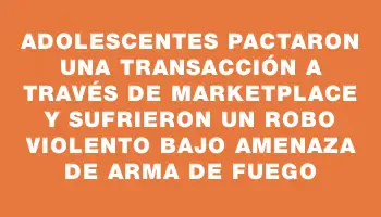 Adolescentes pactaron una transacción a través de Marketplace y sufrieron un robo violento bajo amenaza de arma de fuego