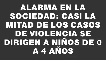 Alarma en la sociedad: Casi la mitad de los casos de violencia se dirigen a niños de 0 a 4 años