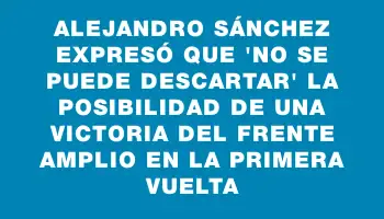 Alejandro Sánchez expresó que 