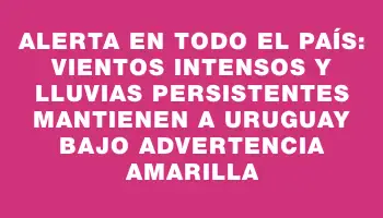 Alerta en todo el país: Vientos intensos y lluvias persistentes mantienen a Uruguay bajo advertencia amarilla