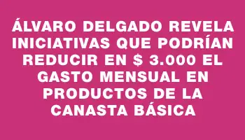 Álvaro Delgado revela iniciativas que podrían reducir en $ 3.000 el gasto mensual en productos de la canasta básica