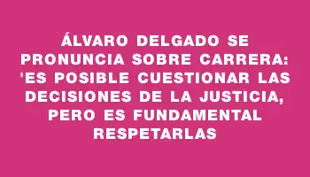 Álvaro Delgado se pronuncia sobre Carrera: 