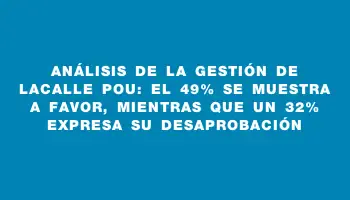 Análisis de la gestión de Lacalle Pou: el 49% se muestra a favor, mientras que un 32% expresa su desaprobación