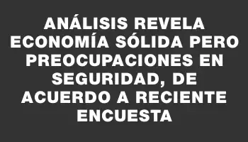 Análisis revela economía sólida pero preocupaciones en seguridad, de acuerdo a reciente encuesta