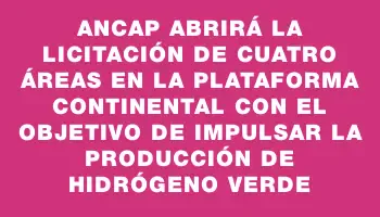 Ancap abrirá la licitación de cuatro áreas en la plataforma continental con el objetivo de impulsar la producción de hidrógeno verde