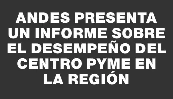 Andes presenta un informe sobre el desempeño del centro Pyme en la región