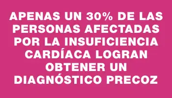 Apenas un 30% de las personas afectadas por la insuficiencia cardíaca logran obtener un diagnóstico precoz