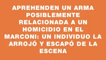 Aprehenden un arma posiblemente relacionada a un homicidio en el Marconi: un individuo la arrojó y escapó de la escena