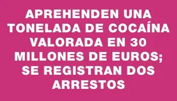 Aprehenden una tonelada de cocaína valorada en 30 millones de euros; se registran dos arrestos