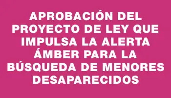 Aprobación del proyecto de ley que impulsa la Alerta Ámber para la búsqueda de menores desaparecidos