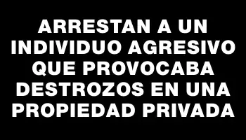 Arrestan a un individuo agresivo que provocaba destrozos en una propiedad privada