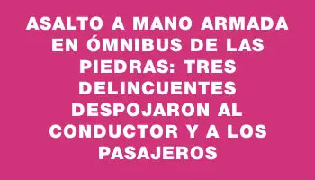 Asalto a mano armada en ómnibus de Las Piedras: tres delincuentes despojaron al conductor y a los pasajeros