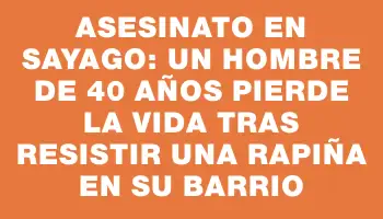 Asesinato en Sayago: Un hombre de 40 años pierde la vida tras resistir una rapiña en su barrio