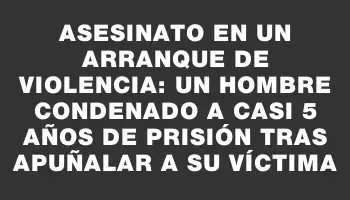 Asesinato en un arranque de violencia: un hombre condenado a casi 5 años de prisión tras apuñalar a su víctima