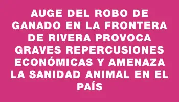 Auge del robo de ganado en la frontera de Rivera provoca graves repercusiones económicas y amenaza la sanidad animal en el país