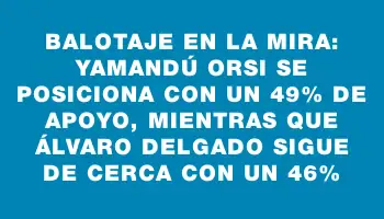 Balotaje en la mira: Yamandú Orsi se posiciona con un 49% de apoyo, mientras que Álvaro Delgado sigue de cerca con un 46%