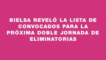 Bielsa reveló la lista de convocados para la próxima doble jornada de eliminatorias