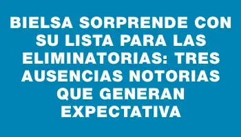 Bielsa sorprende con su lista para las Eliminatorias: tres ausencias notorias que generan expectativa