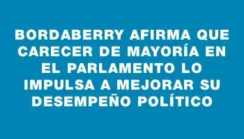 Bordaberry afirma que carecer de mayoría en el Parlamento lo impulsa a mejorar su desempeño político