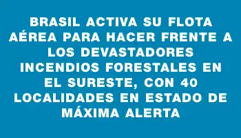 Brasil activa su flota aérea para hacer frente a los devastadores incendios forestales en el sureste, con 40 localidades en estado de máxima alerta