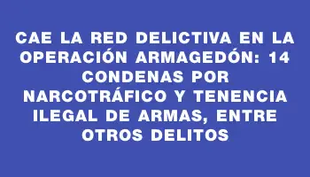 Cae la red delictiva en la Operación Armagedón: 14 condenas por narcotráfico y tenencia ilegal de armas, entre otros delitos