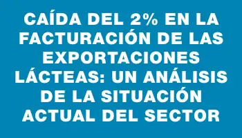 Caída del 2% en la facturación de las exportaciones lácteas: un análisis de la situación actual del sector