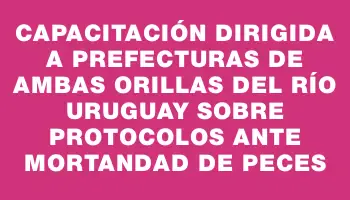 Capacitación dirigida a Prefecturas de ambas orillas del río Uruguay sobre protocolos ante mortandad de peces