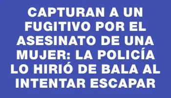 Capturan a un fugitivo por el asesinato de una mujer: la Policía lo hirió de bala al intentar escapar