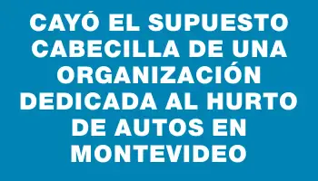 Cayó el supuesto cabecilla de una organización dedicada al hurto de autos en Montevideo