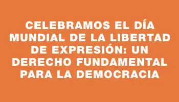 Celebramos el Día Mundial de la Libertad de Expresión: un derecho fundamental para la democracia