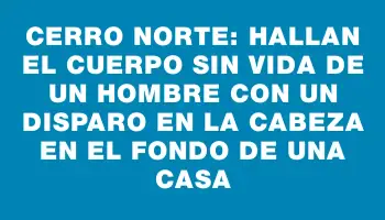 Cerro Norte: hallan el cuerpo sin vida de un hombre con un disparo en la cabeza en el fondo de una casa