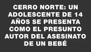 Cerro Norte: Un adolescente de 14 años se presenta como el presunto autor del asesinato de un bebé