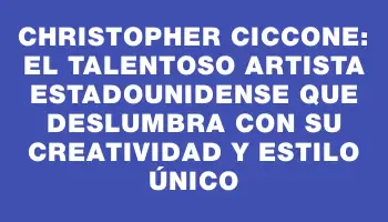 Christopher Ciccone: El talentoso artista estadounidense que deslumbra con su creatividad y estilo único