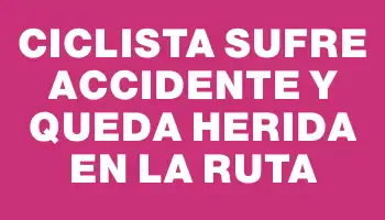 Ciclista sufre accidente y queda herida en la ruta