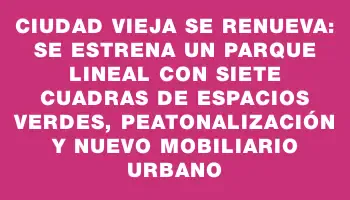 Ciudad Vieja se renueva: se estrena un parque lineal con siete cuadras de espacios verdes, peatonalización y nuevo mobiliario urbano