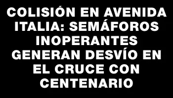 Colisión en avenida Italia: semáforos inoperantes generan desvío en el cruce con Centenario