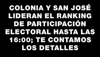 Colonia y San José lideran el ranking de participación electoral hasta las 16:00; te contamos los detalles