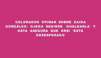 Colorados opinan sobre Zaida González: Ojeda sugiere 