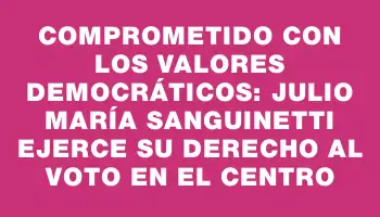 Comprometido con los valores democráticos: Julio María Sanguinetti ejerce su derecho al voto en el Centro