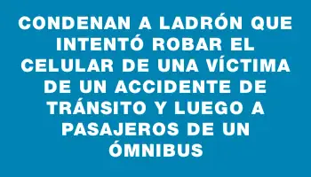 Condenan a ladrón que intentó robar el celular de una víctima de un accidente de tránsito y luego a pasajeros de un ómnibus