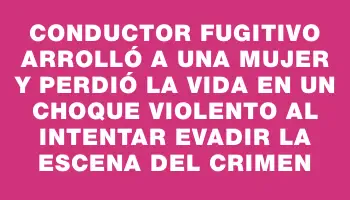 Conductor fugitivo arrolló a una mujer y perdió la vida en un choque violento al intentar evadir la escena del crimen