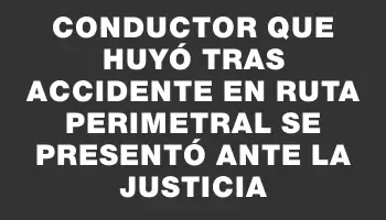 Conductor que huyó tras accidente en ruta Perimetral se presentó ante la justicia