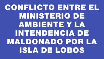 Conflicto entre el Ministerio de Ambiente y la Intendencia de Maldonado por la isla de Lobos